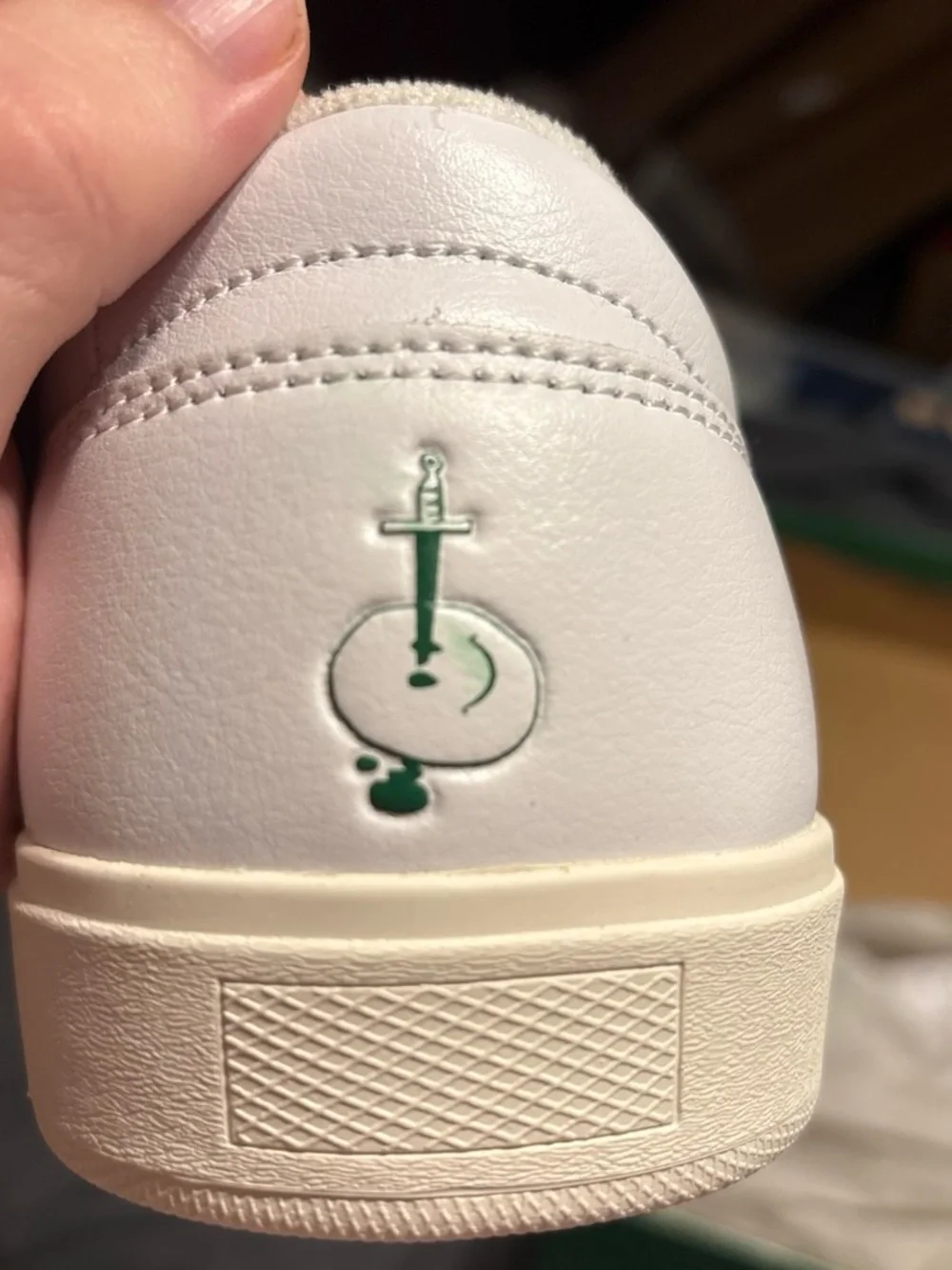 Emerica White And Green Low-Top Leather Sneakers